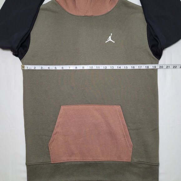 Jordan Colorblock Hoodie NWT Olive Green Black Brown Jordan Logo Youth Sz XL - Picture 3 of 11